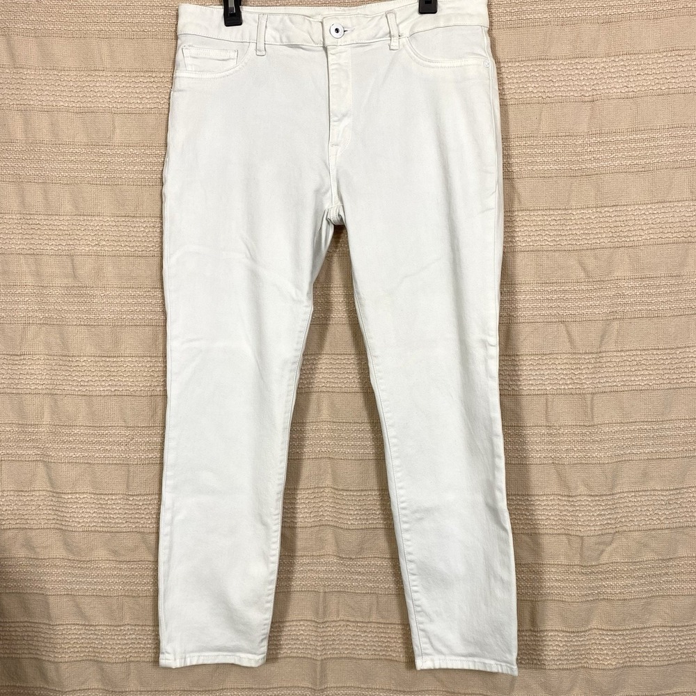 DL1961 Womens Sz 33 Margaux Instasculpt Ankle Skinny Jeans Hail White Cotton 27" - Picture 2 of 8